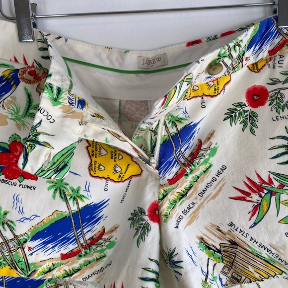 J.crew factory size 10 off white Hawaiian print chino shorts 100% cotton - Picture 7 of 10